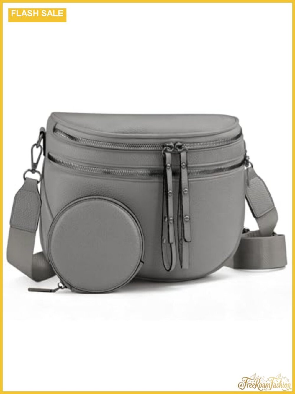 Vegan Leather Crossbody Bum Bag with Coin Purse Adjustable Strap